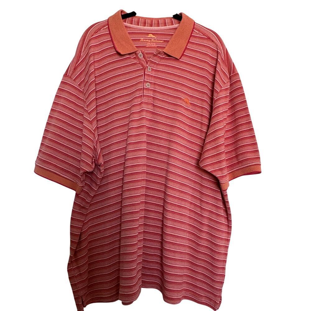 Tommy Bahama Marlin Polo 3XL PimaCotton Striped Golf Casual Shirt Resort Coastal